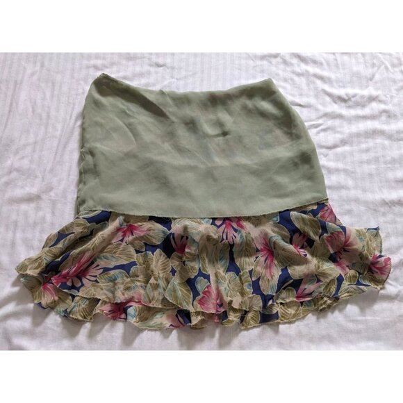 Vintage Y2K NICOLE MILLER Collection Low Rise Silk Ruffle Mini Skirt Size S - Picture 3 of 5